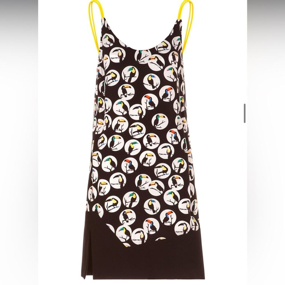 Elegant Black and Yellow Graphic Mini Dress